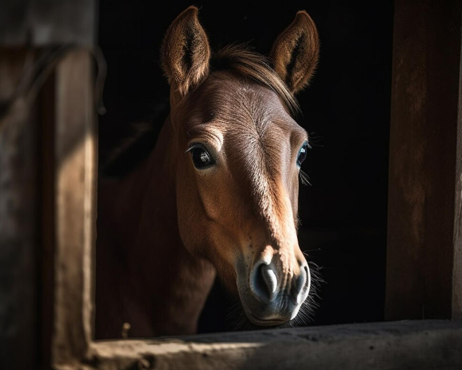 a horse in stable